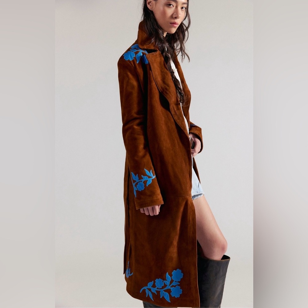 DAN CASSAB BARBARA SUEDE TRENCH SIZE M NWT STUNNING!!!